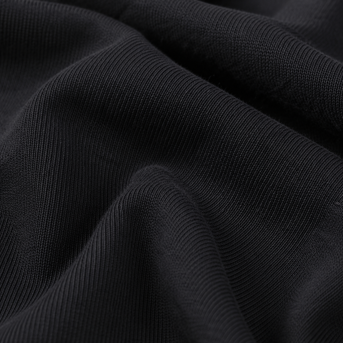 Black super-combed cotton fabric close-up