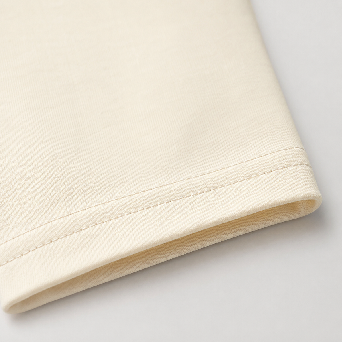Off-White double-stitched hem close-up